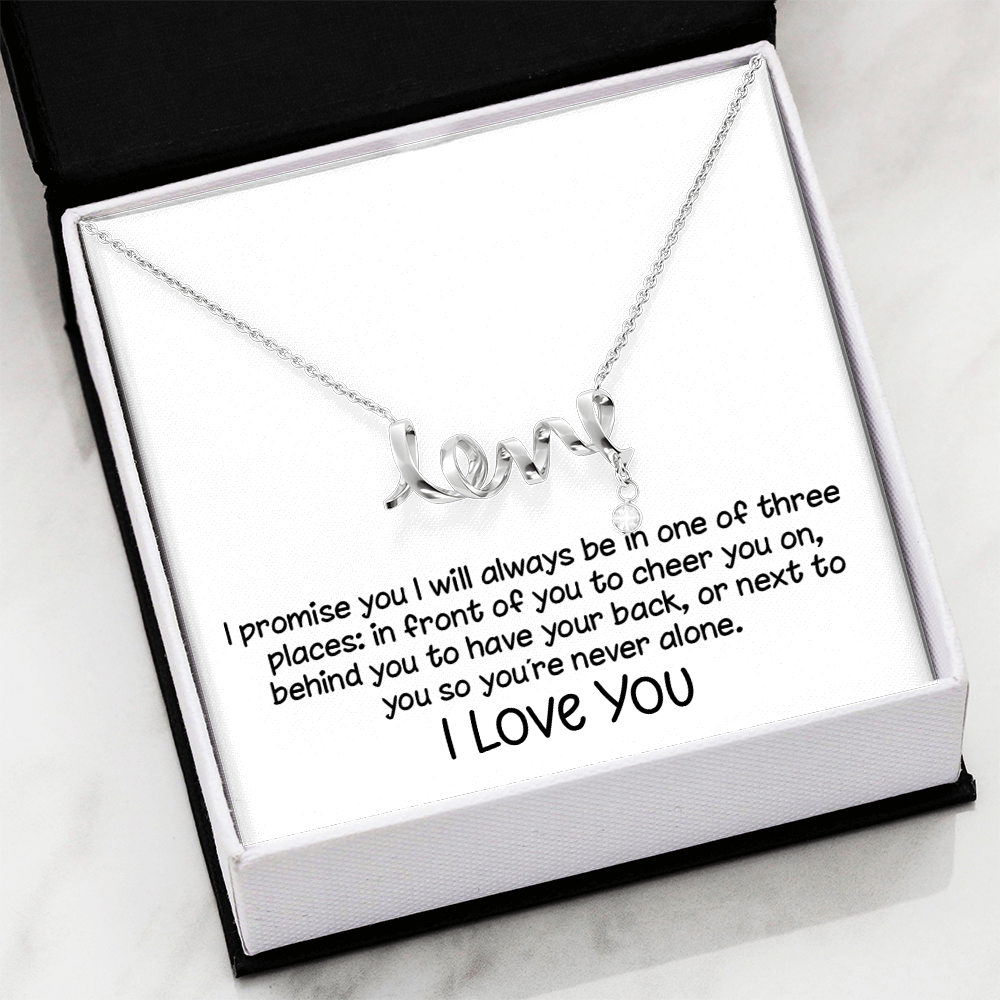 Always Beside You Script Love Necklace