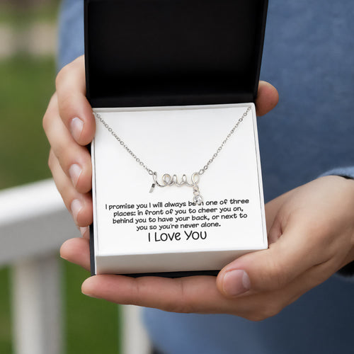 Always Beside You Script Love Necklace