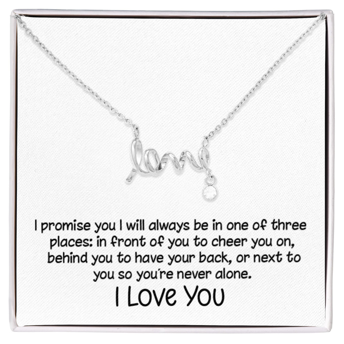 Always Beside You Script Love Necklace