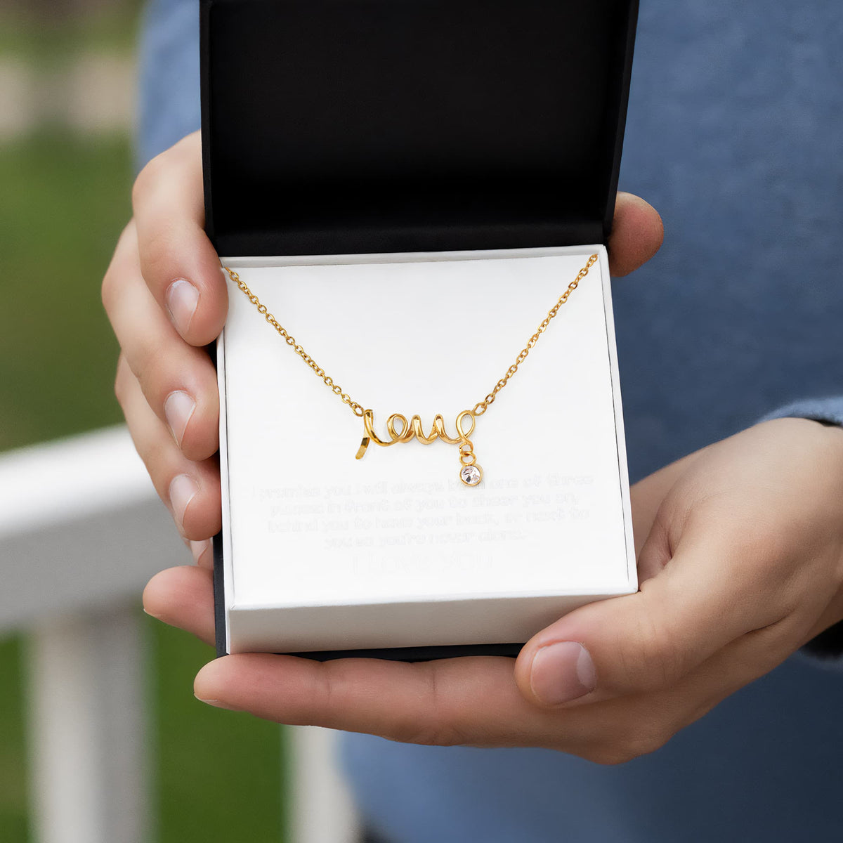 Always Beside You Script Love Necklace